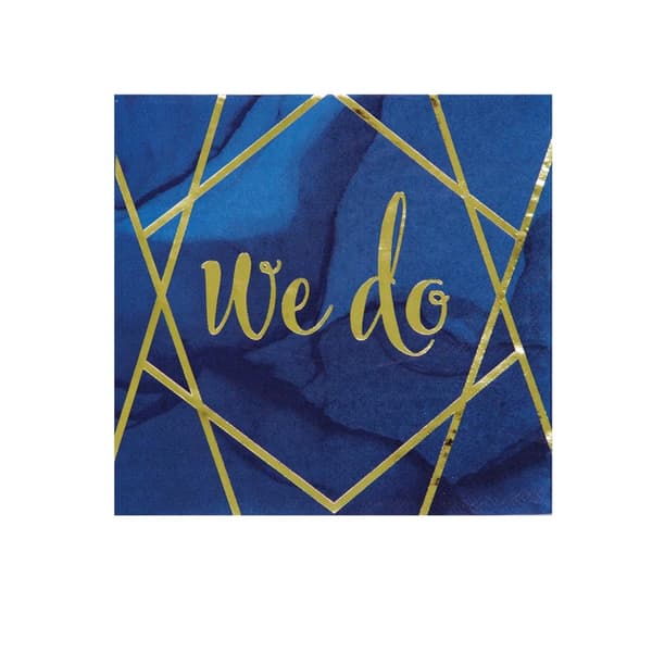 Creative Party We Do Geometric Napkins (Pack of 16) Blue/Gold One Size