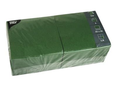 PAPSTAR - Servett - Storlek 33 x 33 cm - engångsvara - mörkgrön (paket om 250)