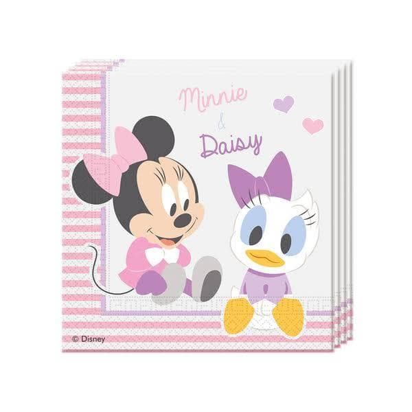 Disney Minnie Mouse 1:a födelsedag engångsservetter (20-pack) Pink/White One Size