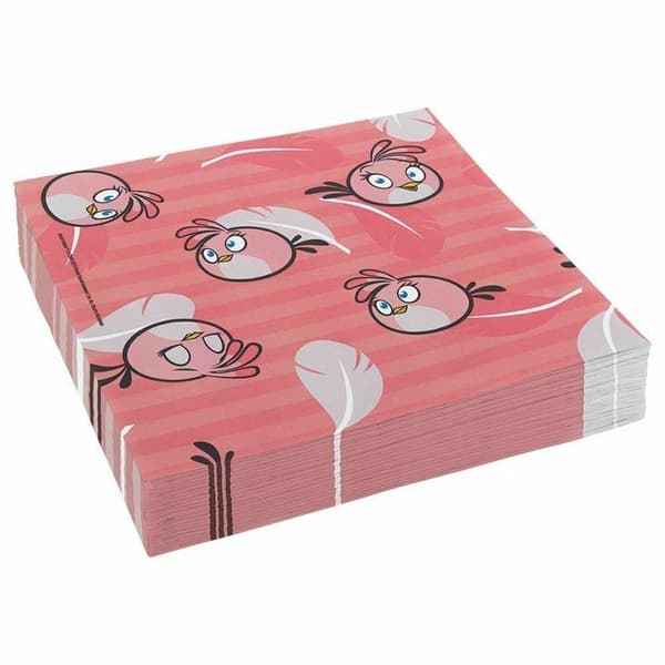 Angry Birds Stella Napkins (Pack of 20) Pink/Grey/Black One Size