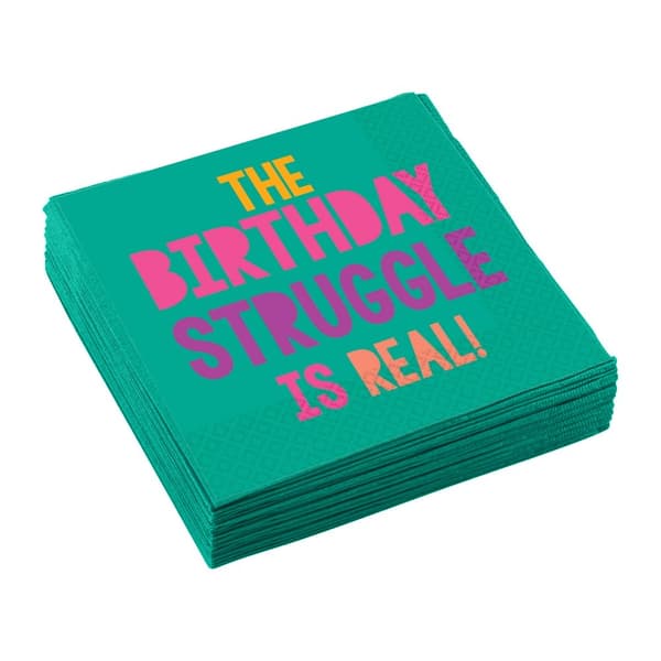Amscan Neon Birthday Disposable Napkins (Pack of 16) Green One Size