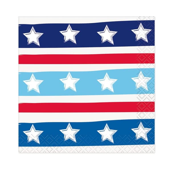 Unique Party Stars & Stripes 4th of July Napkins (Pack of 16) Blue/White/Red One Size