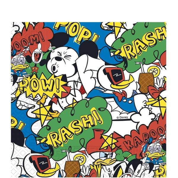 Disney Double Layered Mickey Mouse Napkins (Pack of 20) Multicoloured One Size