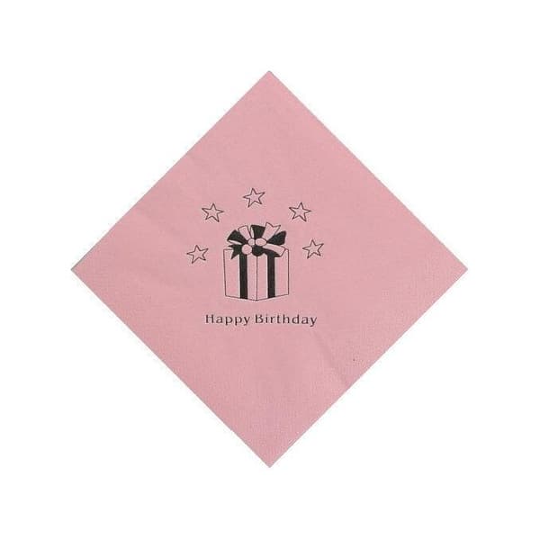 3 Ply Happy Birthday Napkins (Pack of 15) Pink One Size