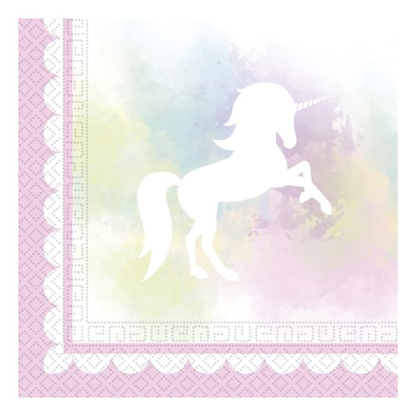 Procos Unicorn Napkins (Pack of 20) White/Multicoloured One Size