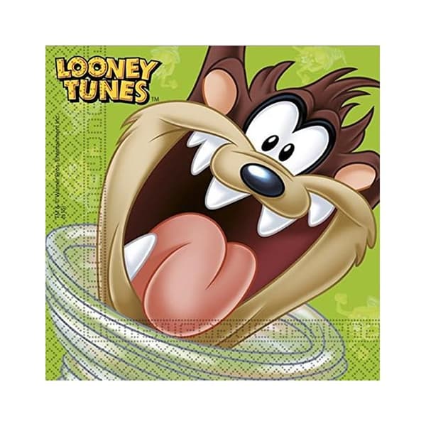 Looney Tunes Paper Disposable Napkins (Pack of 20) Green/Brown One Size