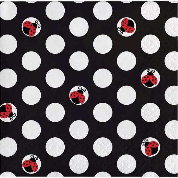 Creative Party Ladybird Napkins (Pack of 16) Black/White/Red One Size