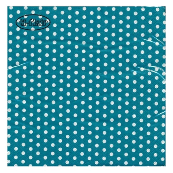 3 Ply Polka Dot Napkins (Pack of 20) Blue One Size
