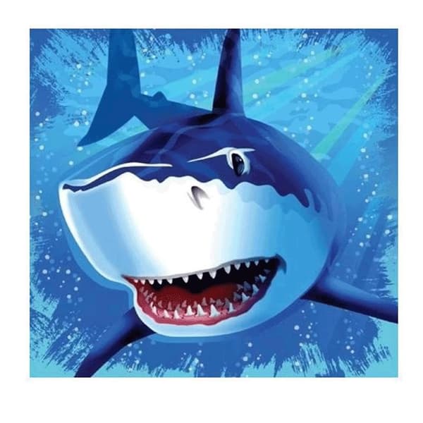 Creative Party Engångsservetter för Luau/Beach Party med pappershaj (16-pack) Blue/White One Size