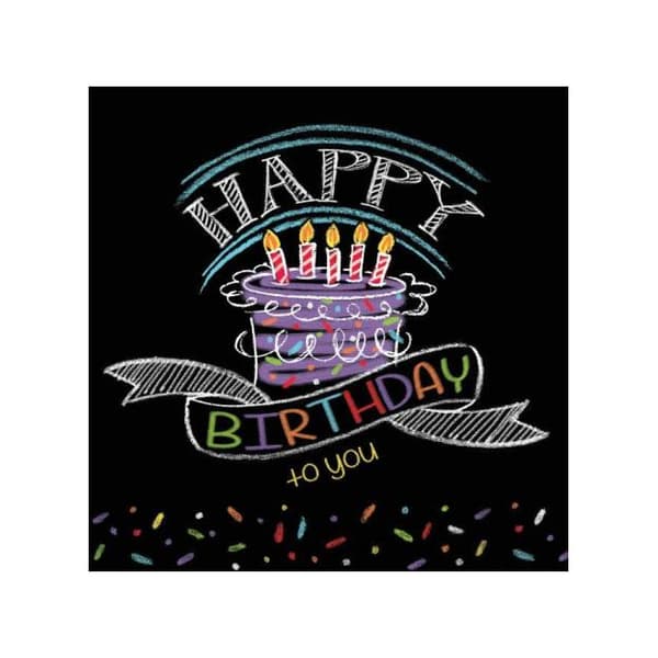 Chalk Sketch Happy Birthday Engångsservetter (16-pack) Multicoloured One Size