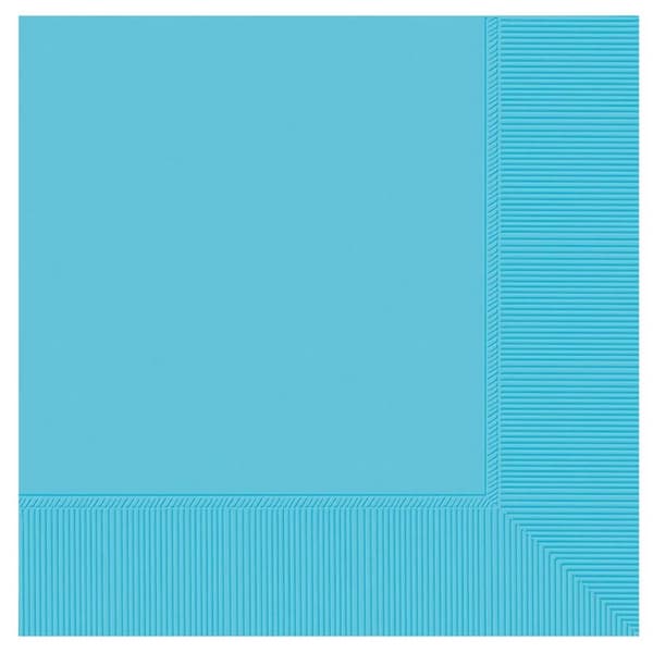 Amscan 2 Ply Ribbed Disposable Napkins (Pack of 20) Caribbean Blue One Size