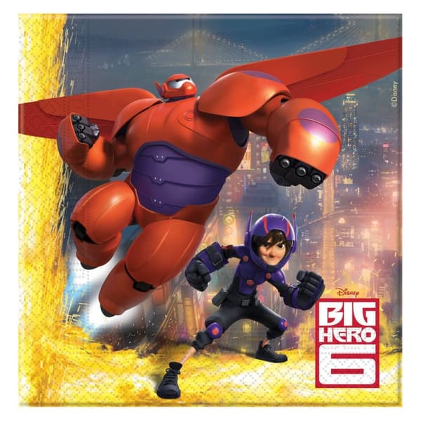 Big Hero 6 Paper Napkins (Pack of 20) Red/Blue/Yellow One Size