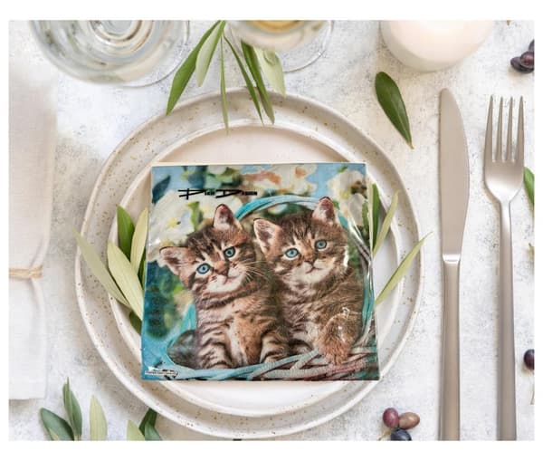 Servetter Kattungar 33x33cm 20-pack