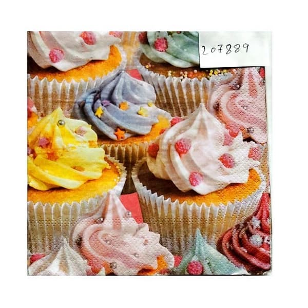 Cupcake Birthday Napkins (Pack of 20) Multicoloured One Size