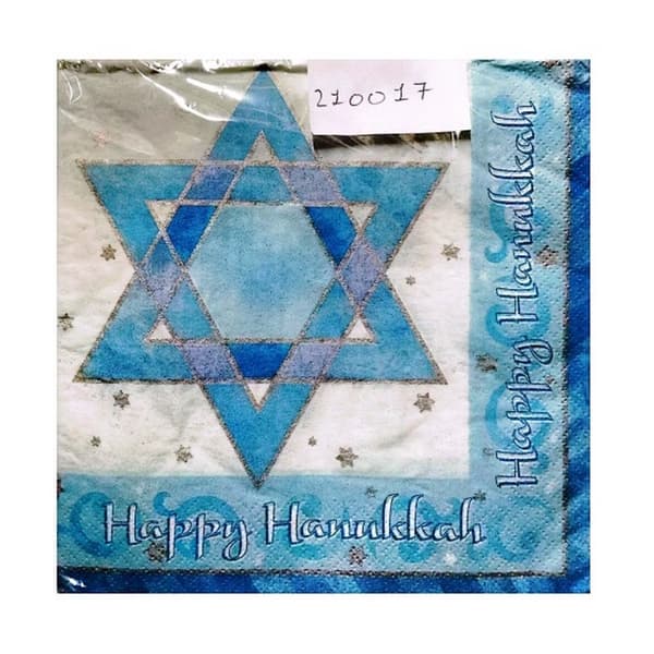 Amscan Star Hanukkah Napkins (Pack of 16) White/Blue One Size