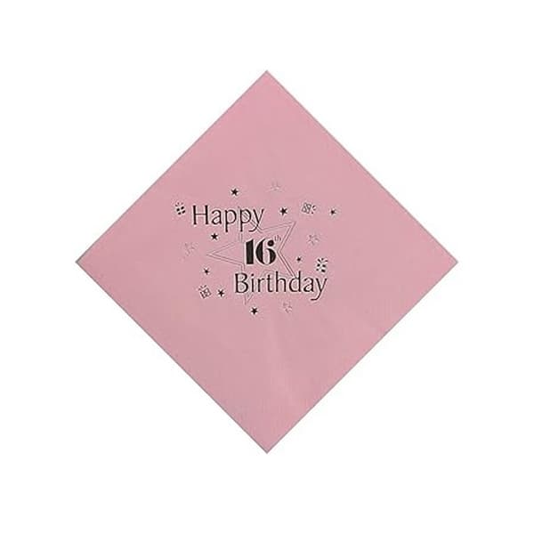 Celebration Station 3-pack Servetter för 16-årsdag Pink One Size