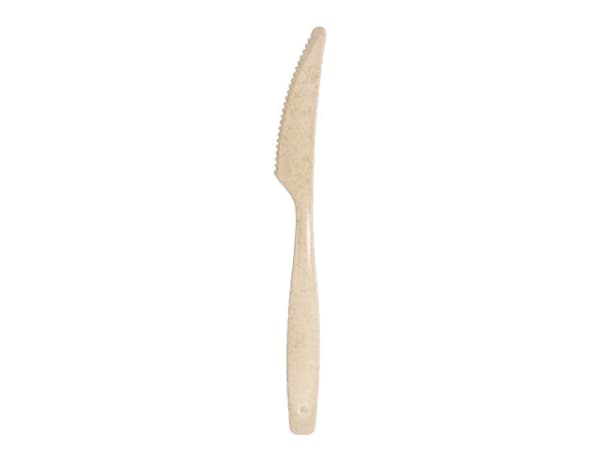 Kniv flergangs hvid træfiber 17,5cm