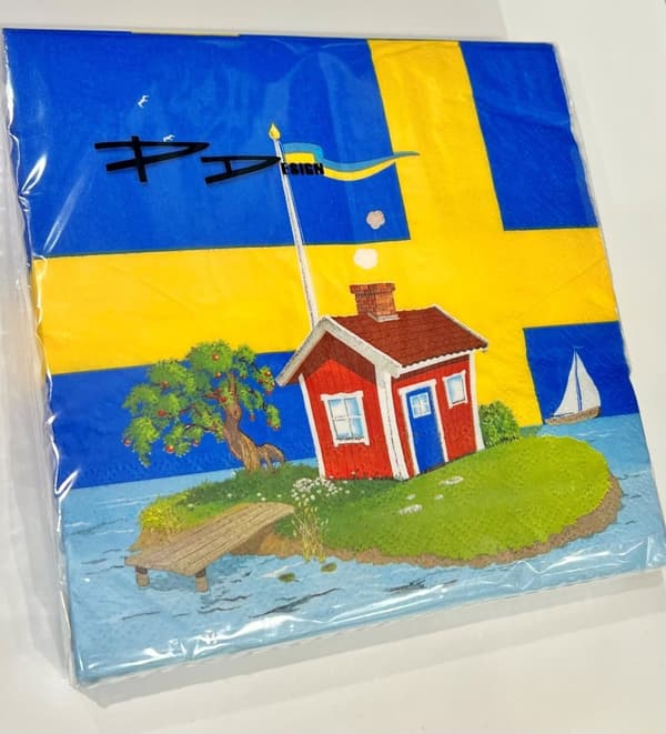 Servetter Sommarstuga 33x33 cm 20-pack