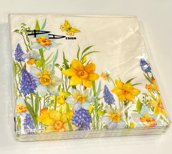 Kaffeservetter Vårblommor 25x25 cm 20-pack