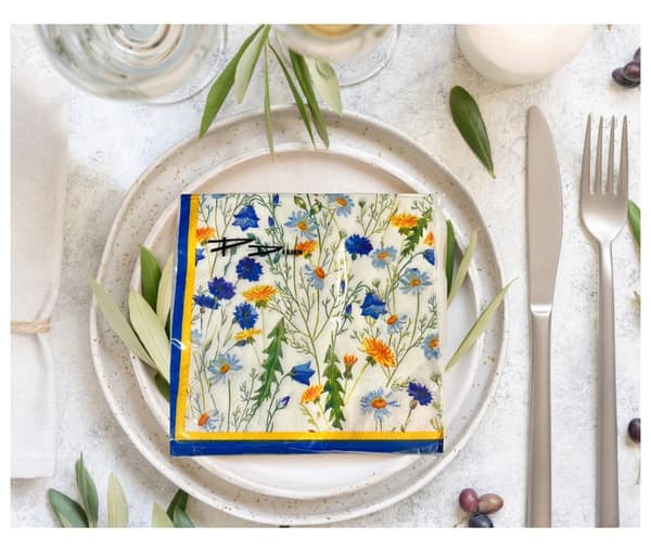 Servetter Sommarblommor 33x33 cm 20-pack