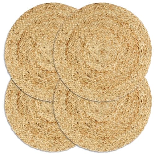 Bordstabletter 4 st naturlig 38 cm rund jute