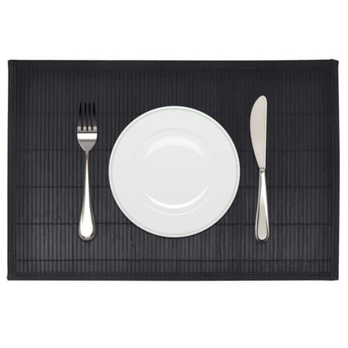 6 Bordstabletter i bambu 30 x 45 cm svart Svart