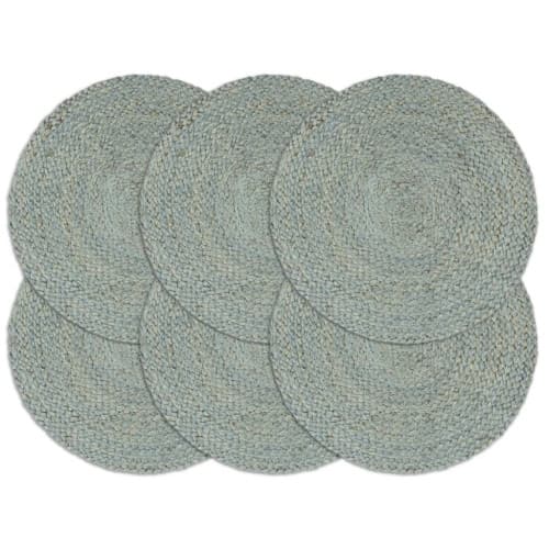 Bordstabletter 6 st olivgrön 38 cm rund jute