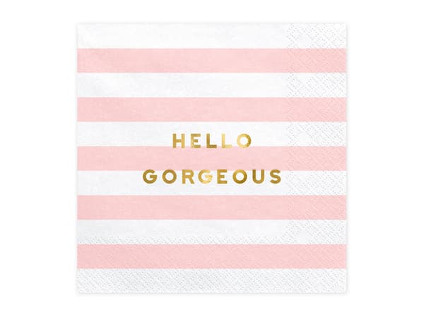 Herkulliset lautasliinat - Hello Gorgeous, vaaleanpunainen, 33x33cm (1 pakkaus / 20 kpl)