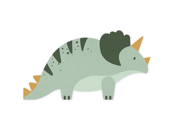 Triceratops-lautasliinat, 18x10 cm, sekoitus (1 pakkaus / 12 kpl)