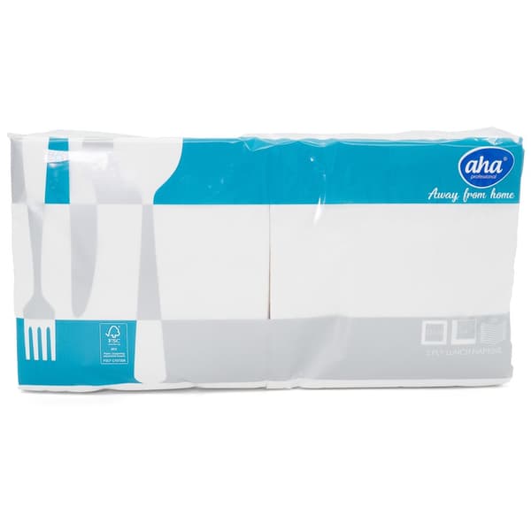 Serviet hvid AHA 2W 33CM (a'250) GLAT