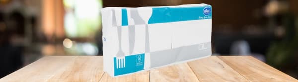 Serviet hvid AHA 2W 33CM (a'250) GLAT