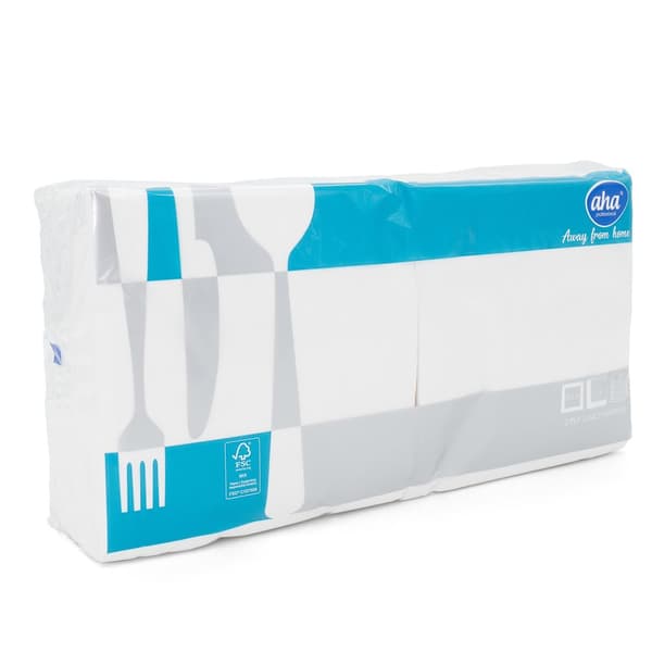 Serviet hvid AHA 2W 33CM (a'250) GLAT
