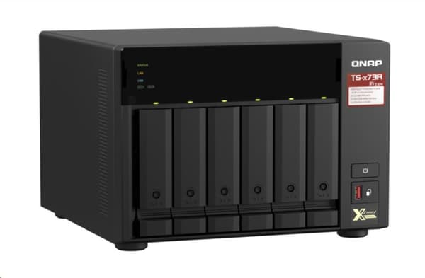 QNAP | 6-Bay QTS and QuTS hero NAS | TS-673A-8G | Up to 6 HDD/SSD Hot-Swap | AMD Ryzen | Ryzen V1500B Quad-Core | Processor frequency 2.2 GHz | 8 GB | Svart