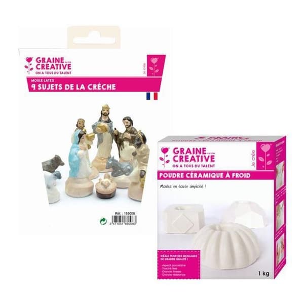 9 st Santons latexformar - Julspjälsäng + Kallkeramik 1 kg