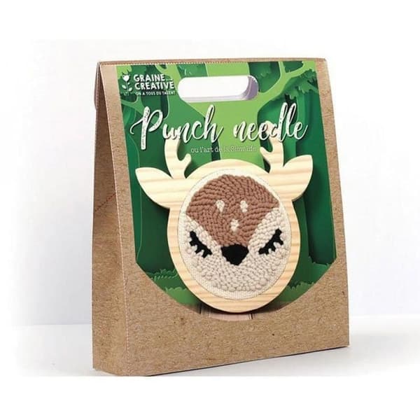 Punch needle kit - CREATIVE SEEDS - Doe - 24x14x36cm - Beige blandade material