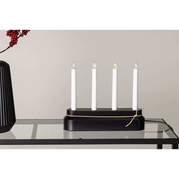 Näsfjället adventsstake elektrisk 4 lys svart.