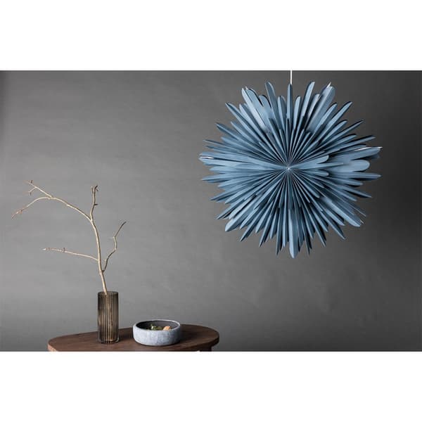 Sälen julestjerne med lys papir Ø80 cm pendel blå.