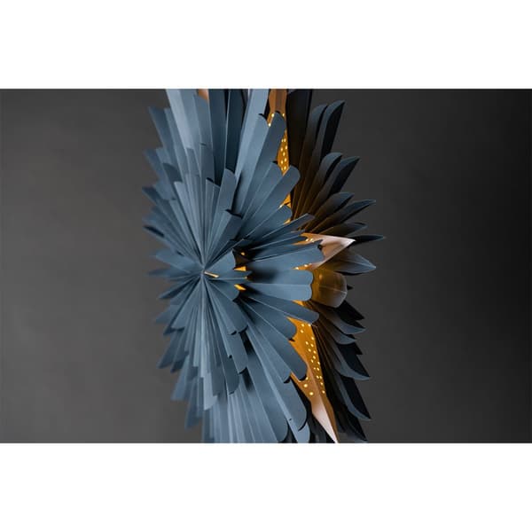 Sälen julestjerne med lys papir Ø80 cm pendel blå.