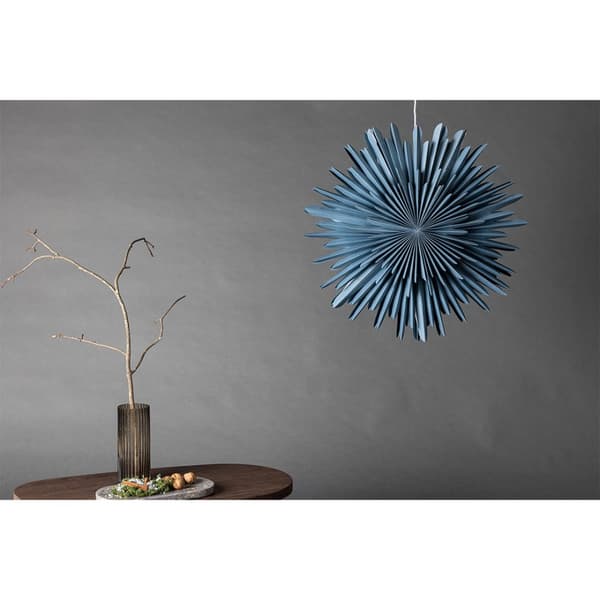 Sälen julestjerne med lys papir Ø60 cm pendel blå.