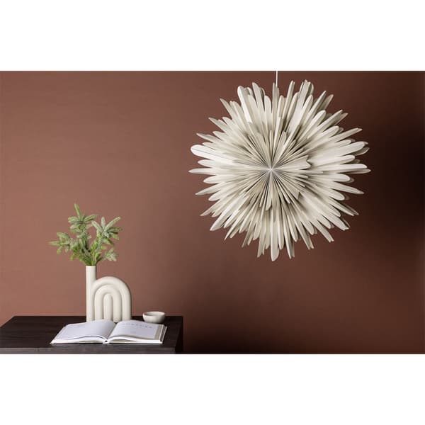 Sälen julestjerne med lys papir Ø80 cm pendel beige.