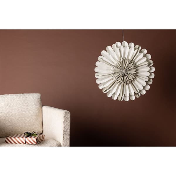 Järvsön julestjerne med lys papir Ø60 cm pendel beige.