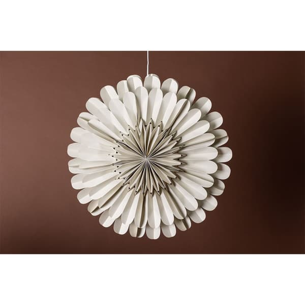 Järvsön julestjerne med lys papir Ø60 cm pendel beige.