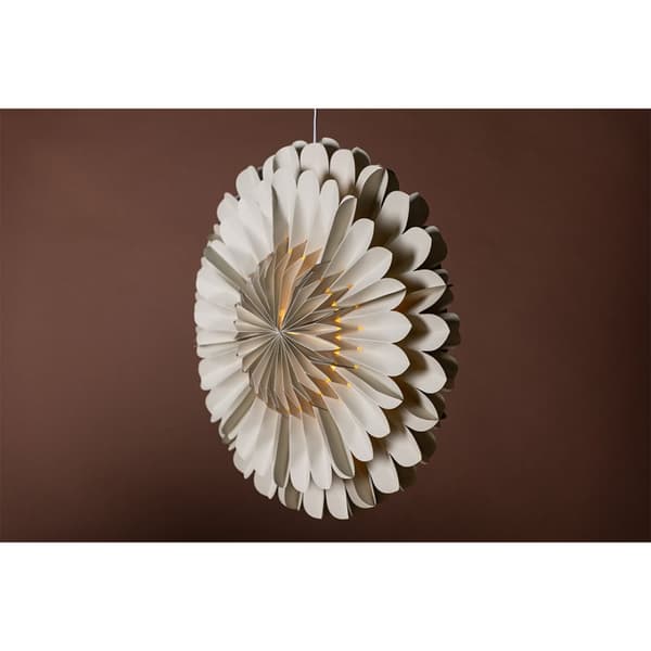 Järvsön julestjerne med lys papir Ø60 cm pendel beige.