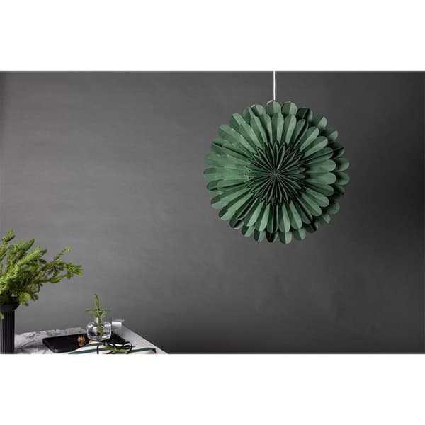 Järvsön julestjerne med lys papir Ø60 cm pendel grønn.