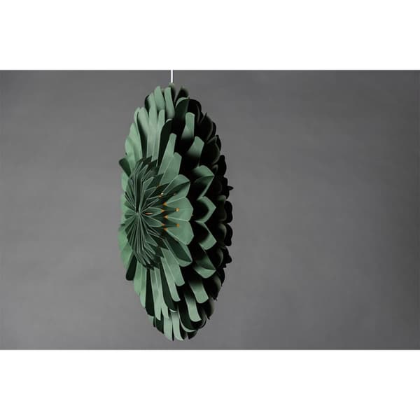 Järvsön julestjerne med lys papir Ø60 cm pendel grønn.