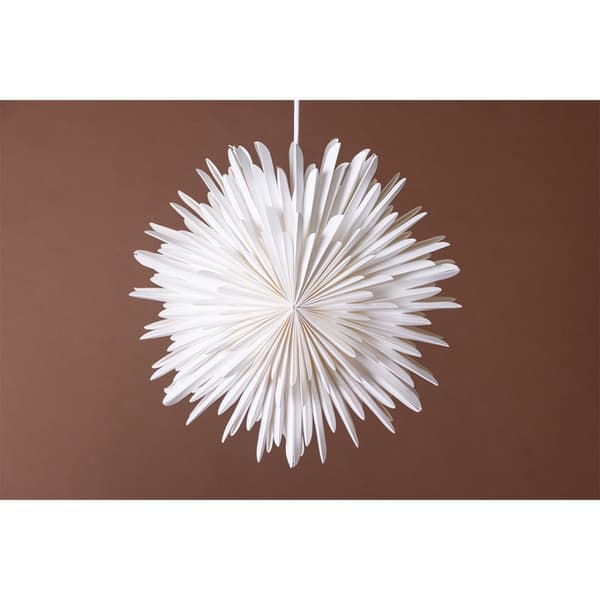 Sälen julestjerne med lys papir Ø35 cm pendel hvit.