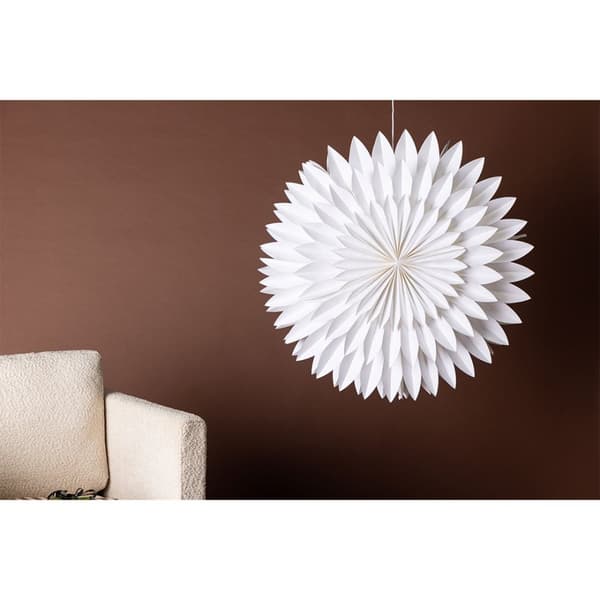 Storlien julestjerne med lys papir Ø80 cm pendel hvit.