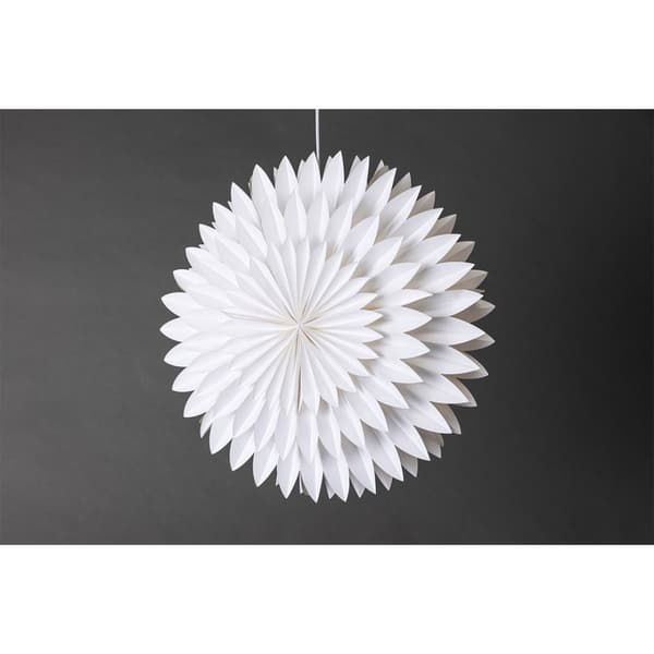 Storlien julestjerne med lys papir Ø60 cm pendel hvit.