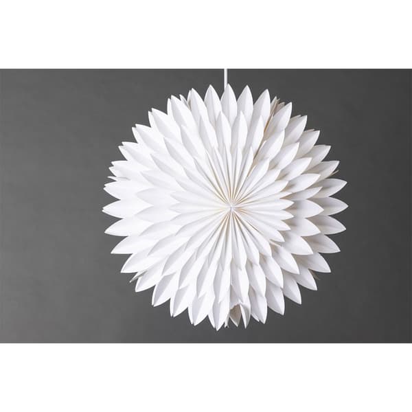 Storlien julestjerne med lys papir Ø46 cm pendel hvit.