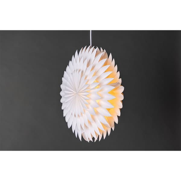 Storlien julestjerne med lys papir Ø46 cm pendel hvit.
